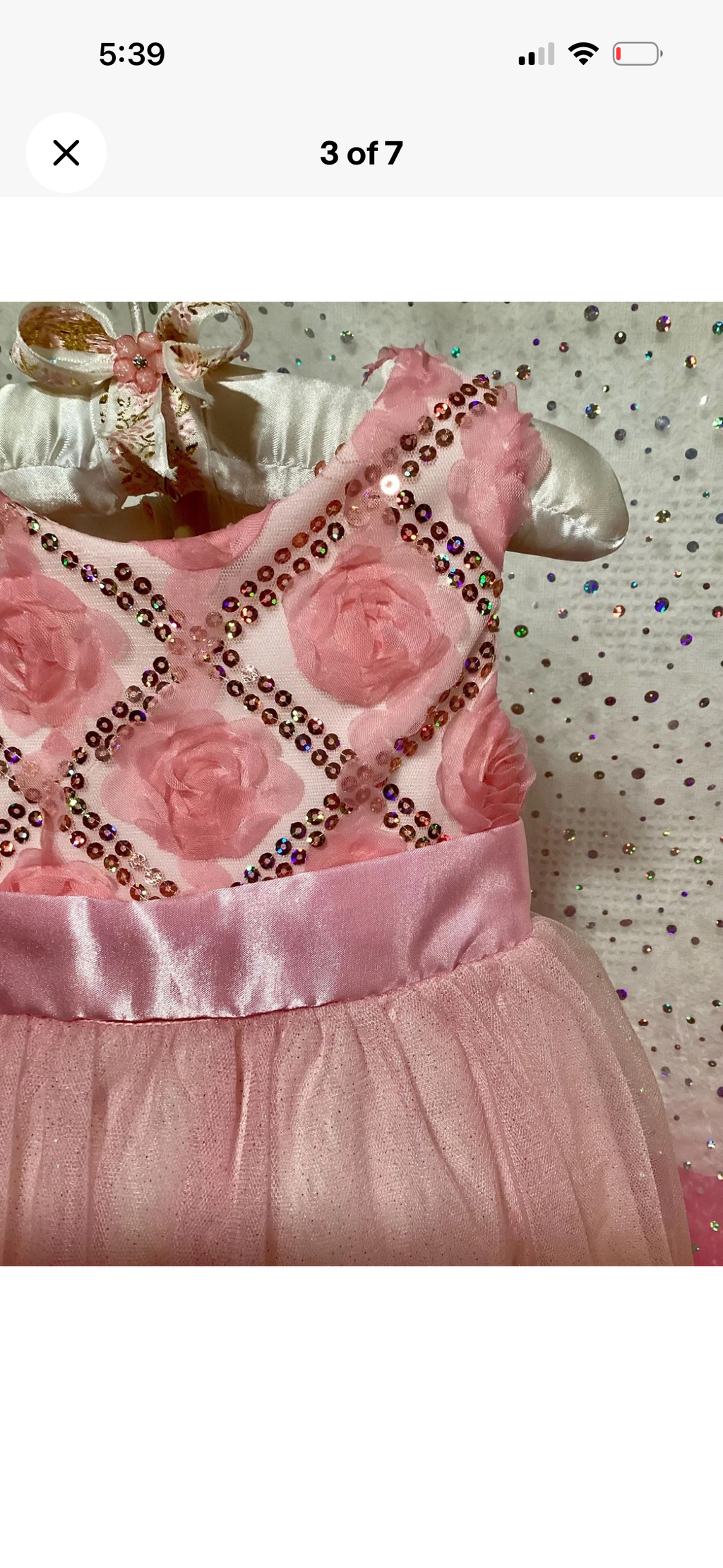 Blush Pink Rosette Tulle Baby Shower Centerpiece | Rhinestone Keepsake