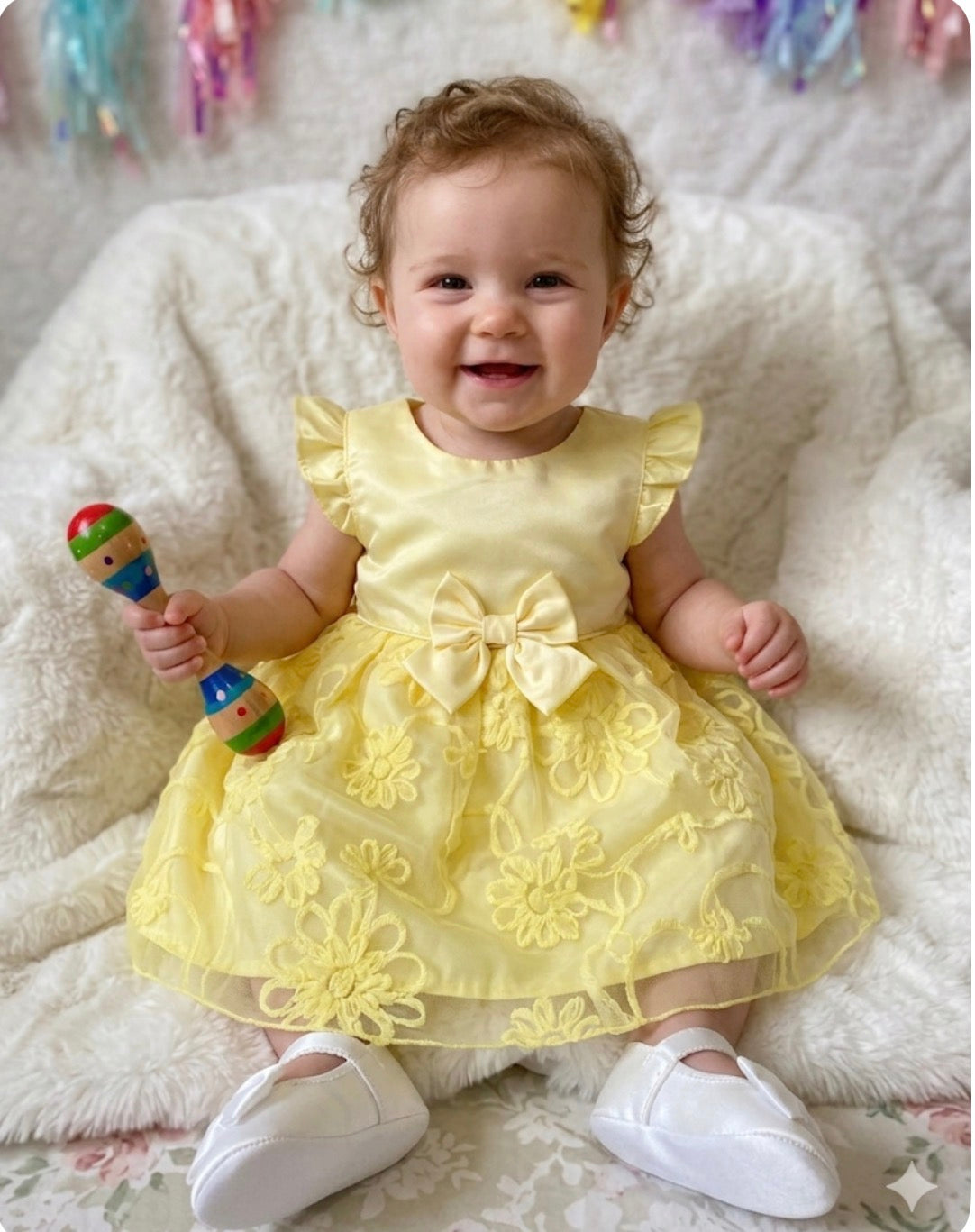 Floral Baby Shower Dress Centerpiece | 2-in-1 Keepsake Set with Stand