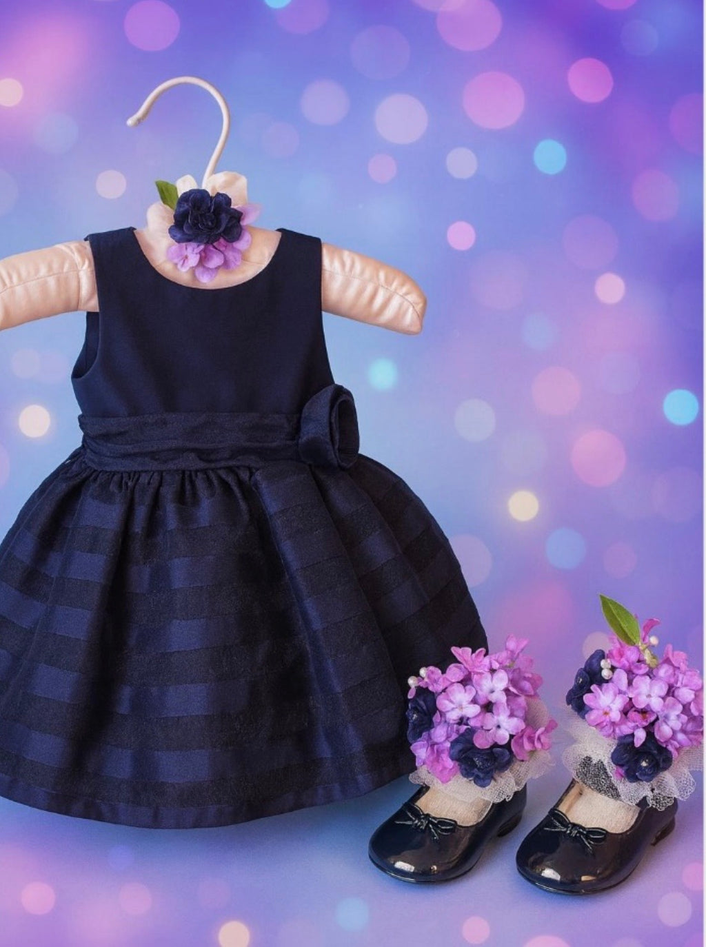 Satin Stripe Baby Shower Dress Centerpiece | Girl Birthday Keepsake Outfit