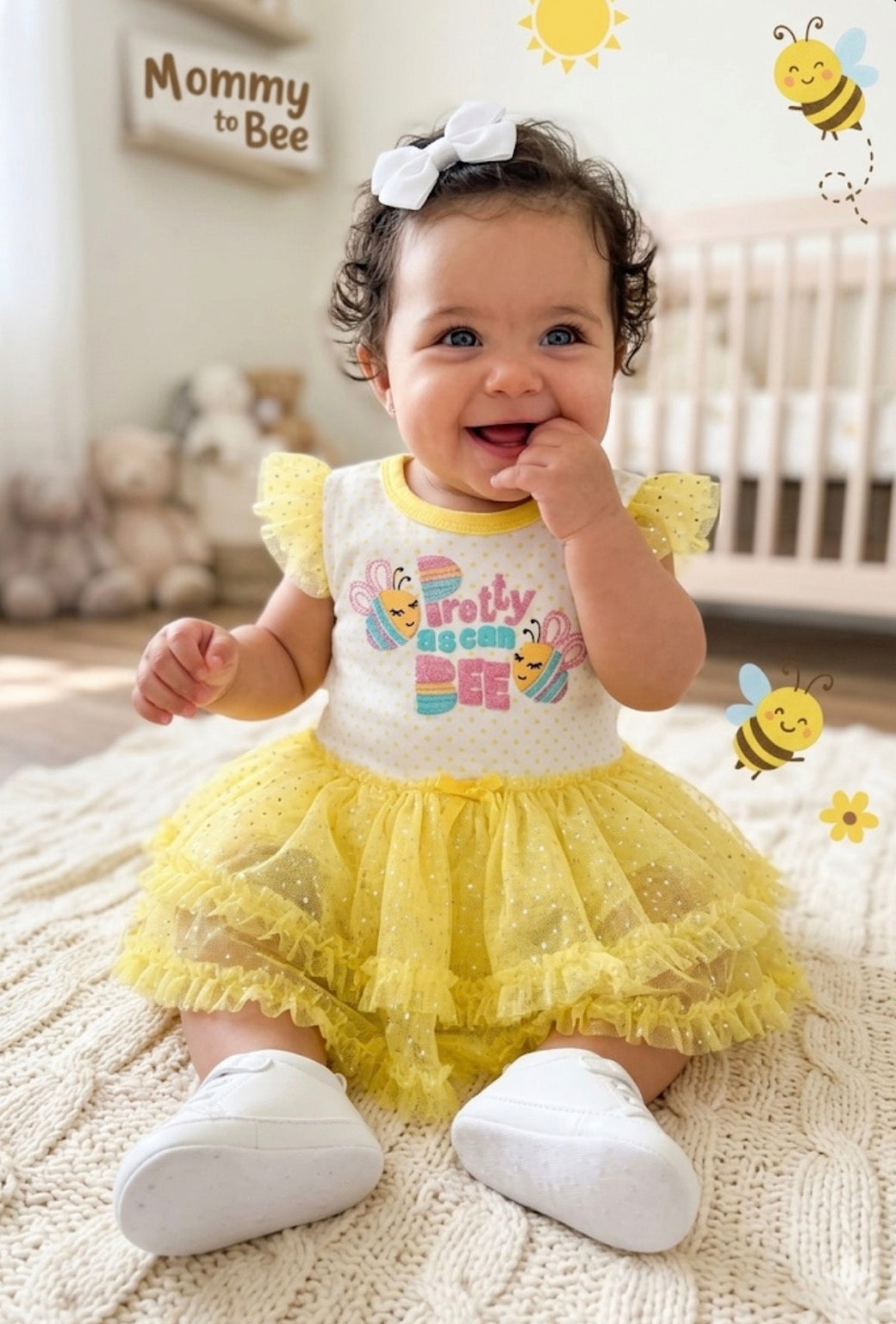 Bee Baby Shower Dress Centerpiece | 2-in-1 Infant Keepsake Outfit Set