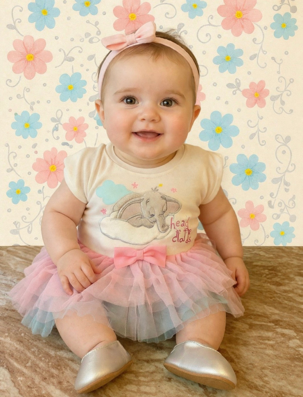 Elephant Baby Shower Dress Centerpiece | Girl Birthday Keepsake Outfit