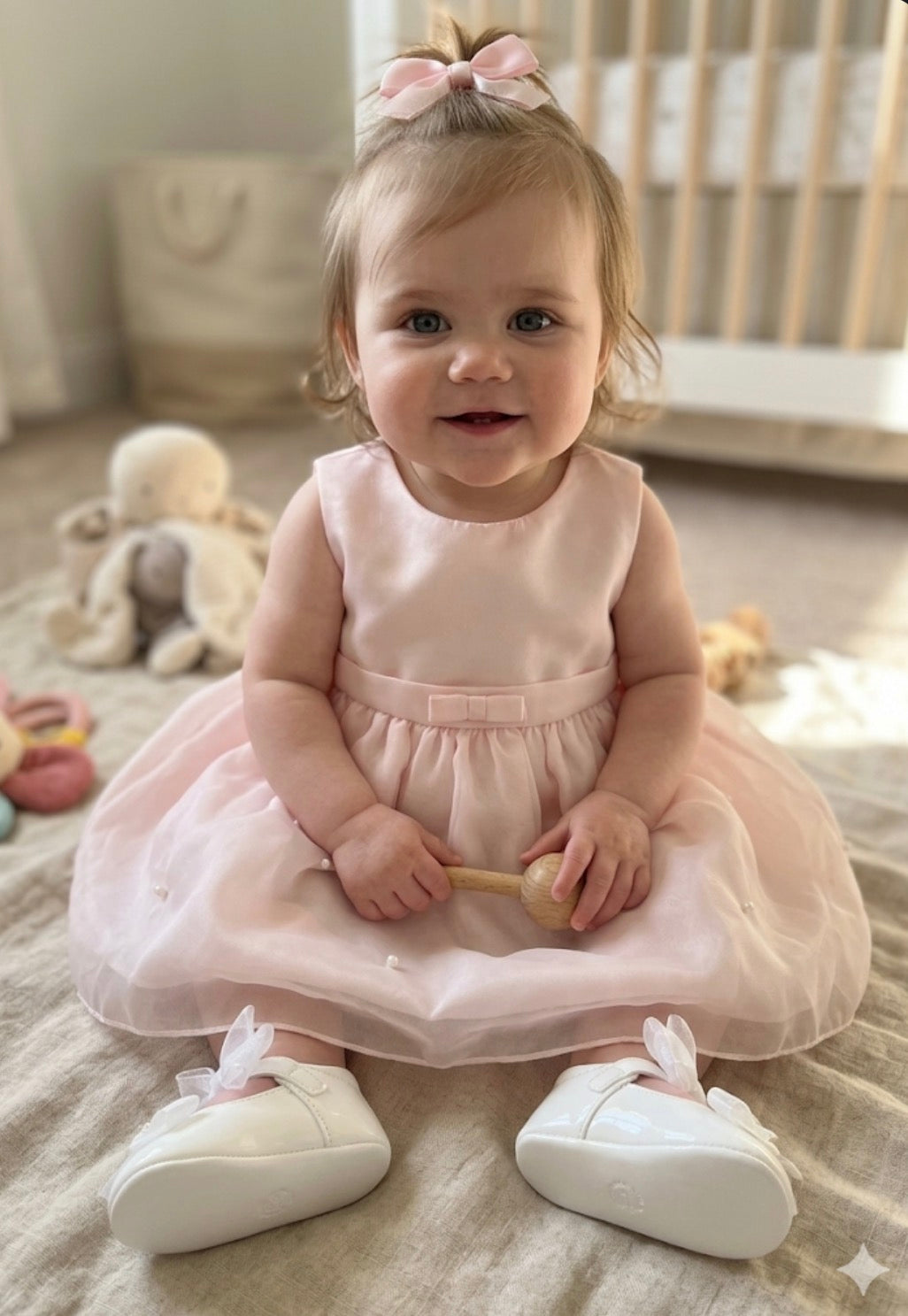 Blush Organza Baby Shower Dress Centerpiece | Reusable Keepsake Outfit