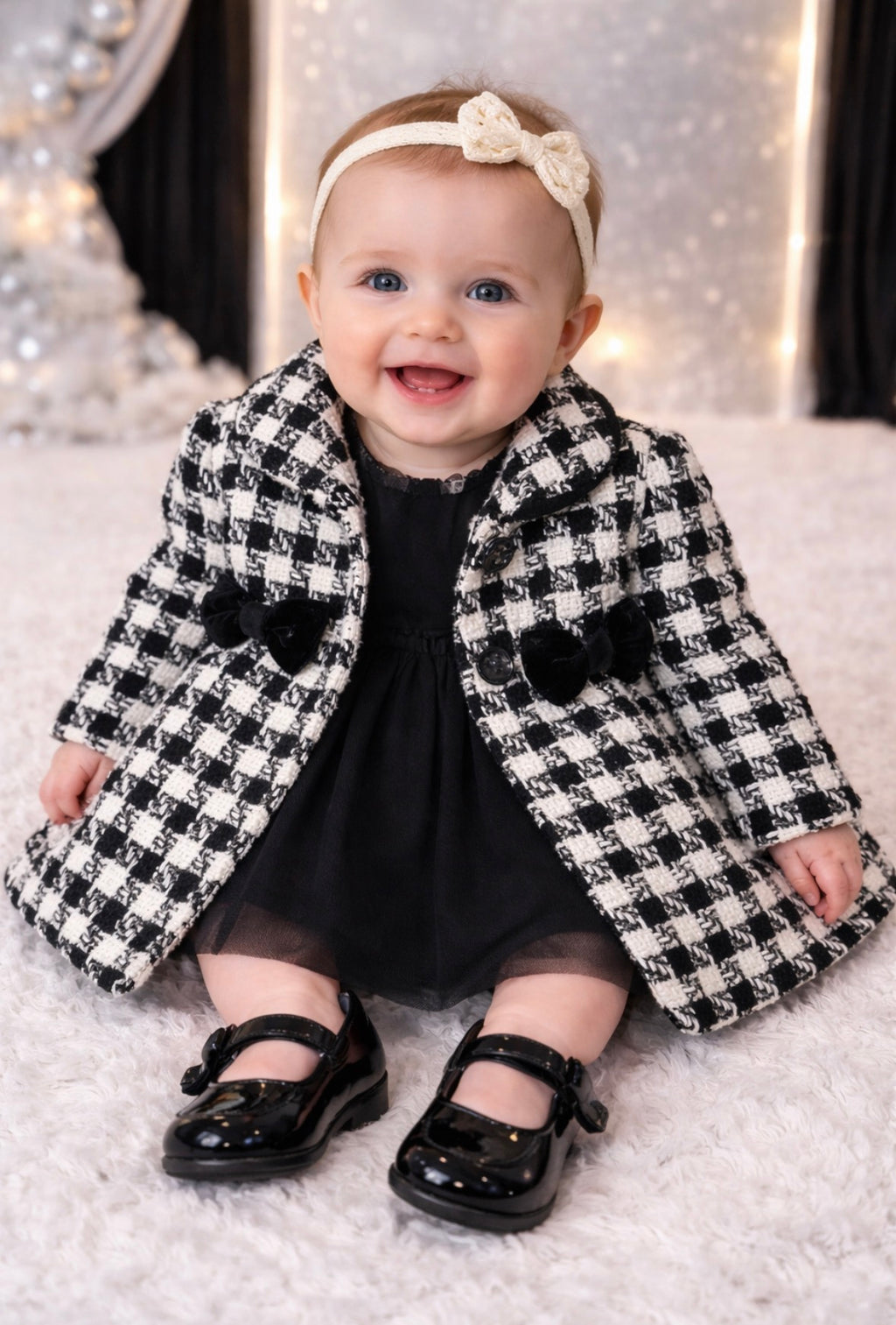 Elegant Baby Shower Dress Centerpiece | Sophisticated Girl Keepsake Outfit