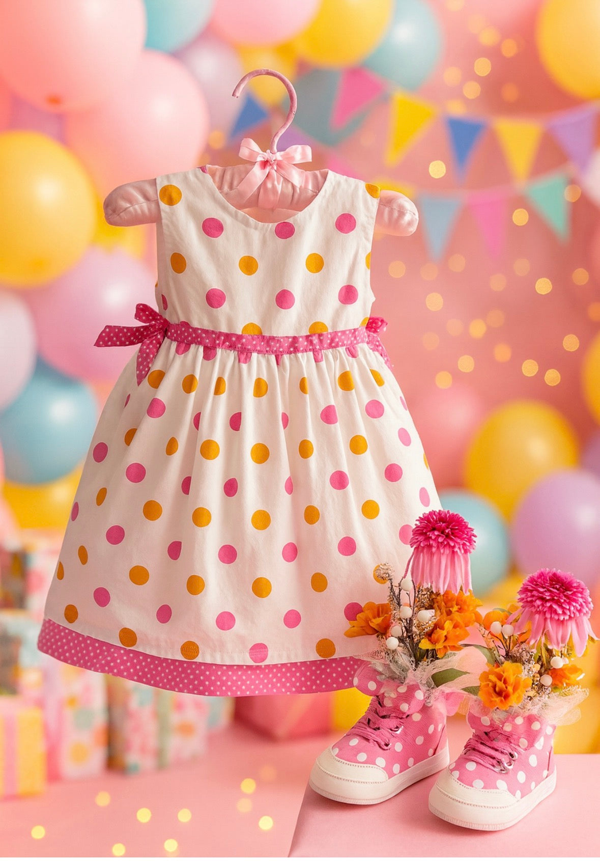 Baby Girl Dress Centerpiece & Keepsake Outfit | Little Girl Celebration